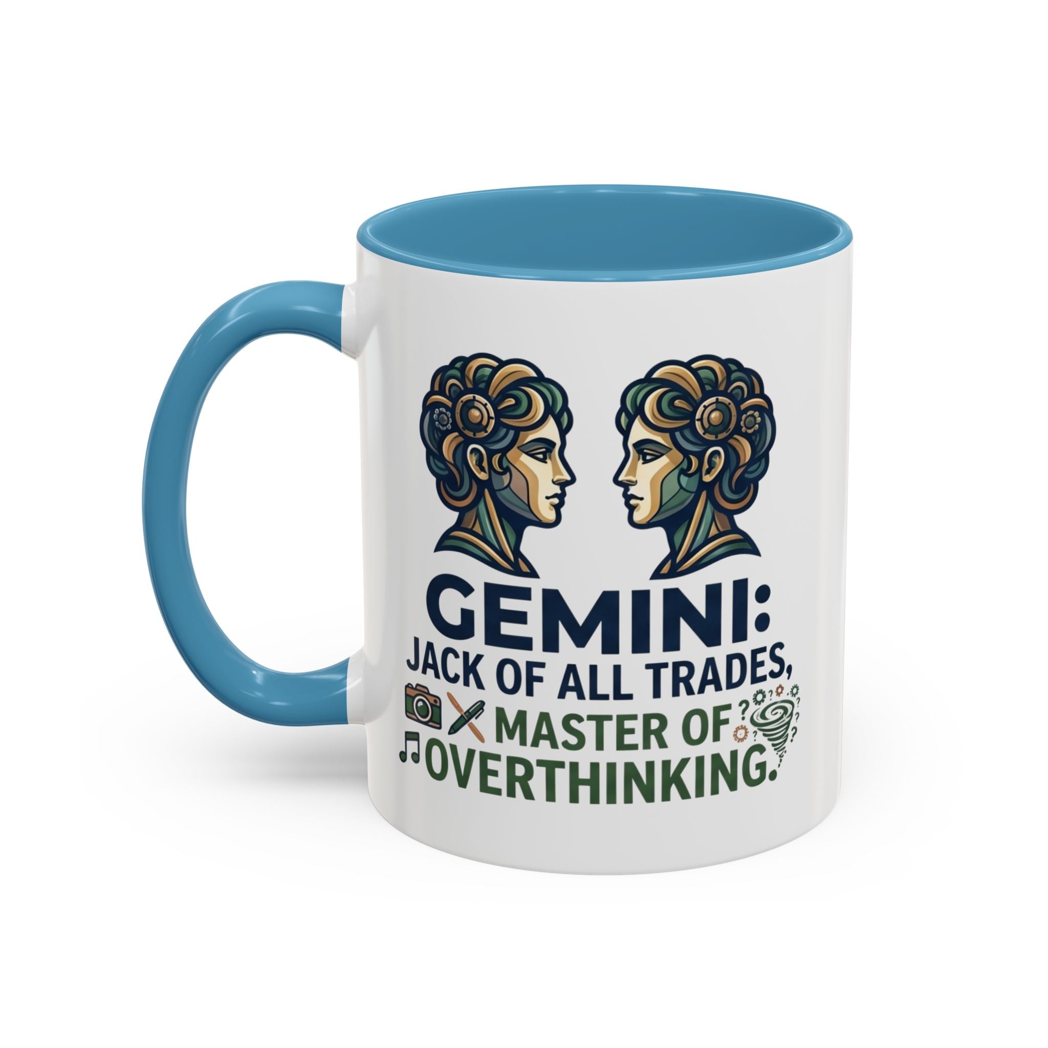 Gemini Coffee Mug – “Jack of All Trades, Master of Overthinking” Zodiac Accent Mug