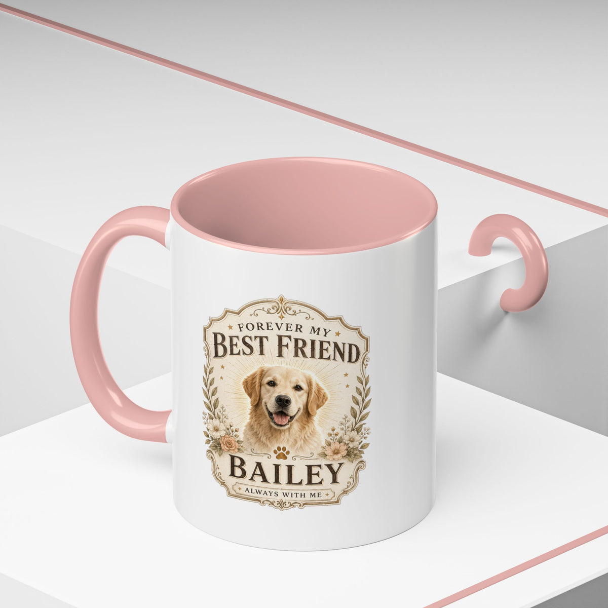 Milo Bailey Dog Dad Mom Forever My Best Friend Dog Coffee Mug — Personalized Pet Name Accent Mug