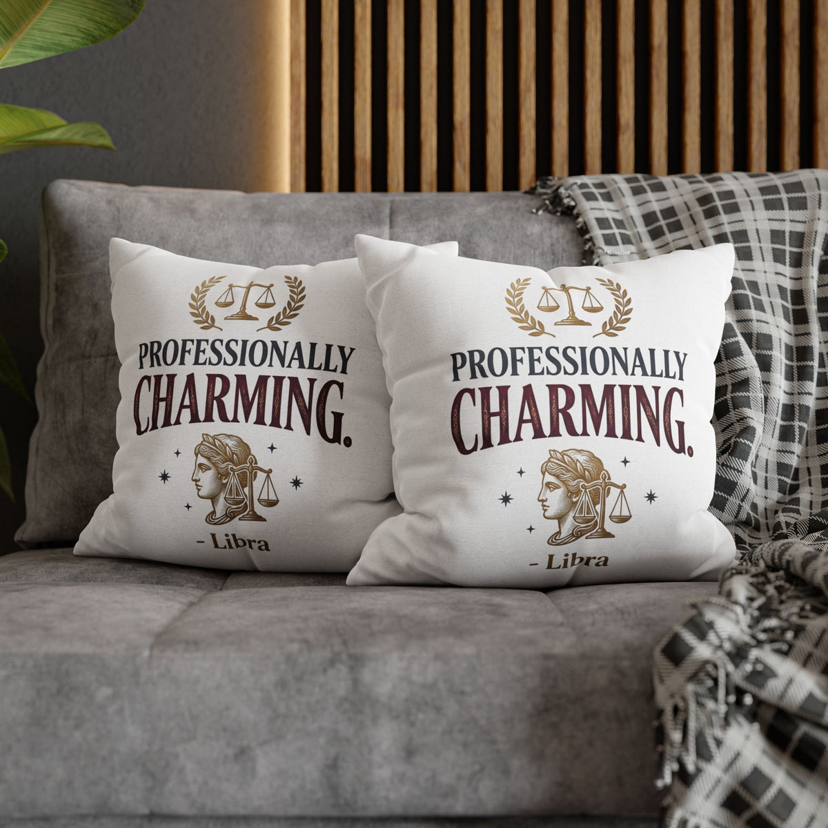 Libra Zodiac Professionally Charming Spun Polyester Square Pillowcase