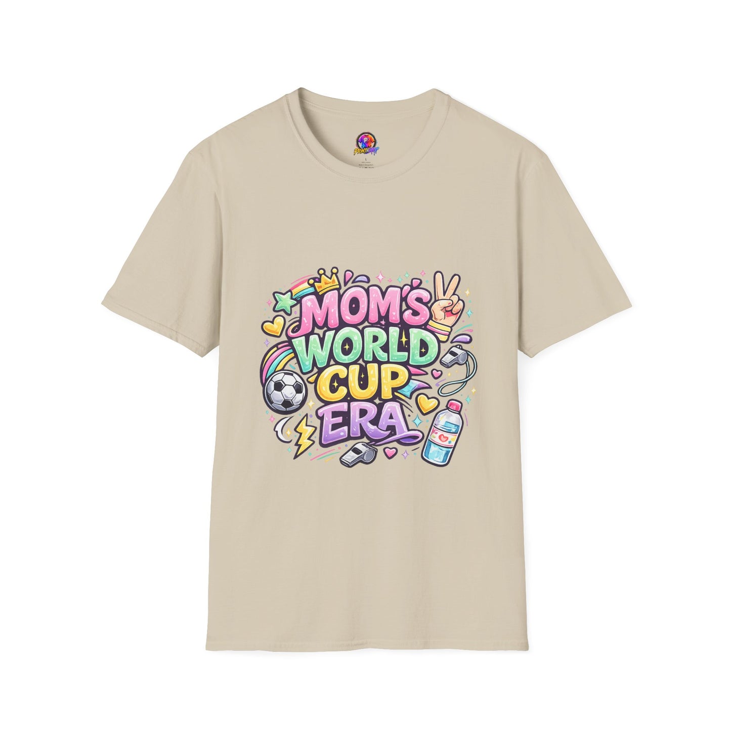 Girls Kids Mom's World Cup Era T‑Shirt — Playful Soccer Mom Tee