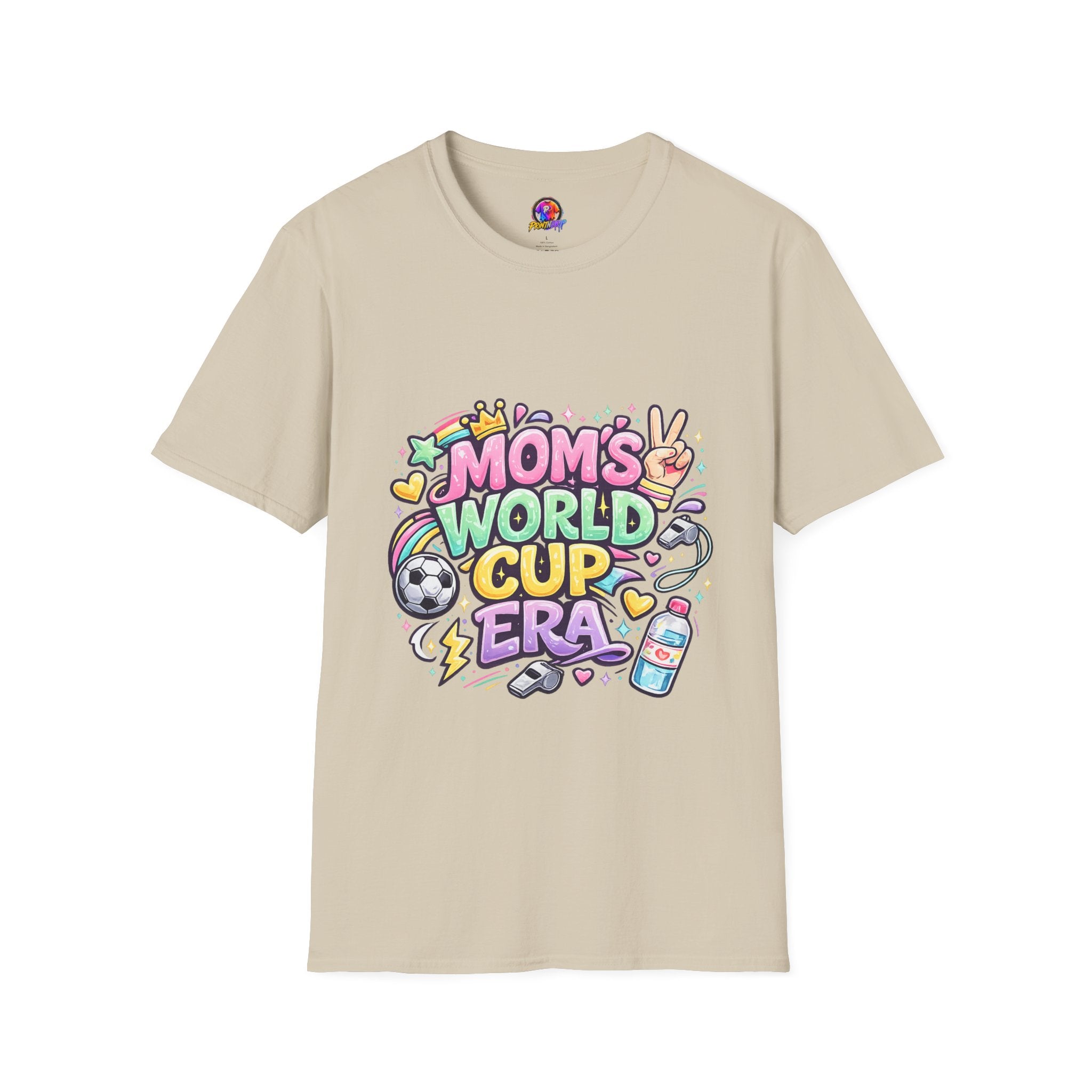 Girls Kids Mom's World Cup Era T‑Shirt — Playful Soccer Mom Tee