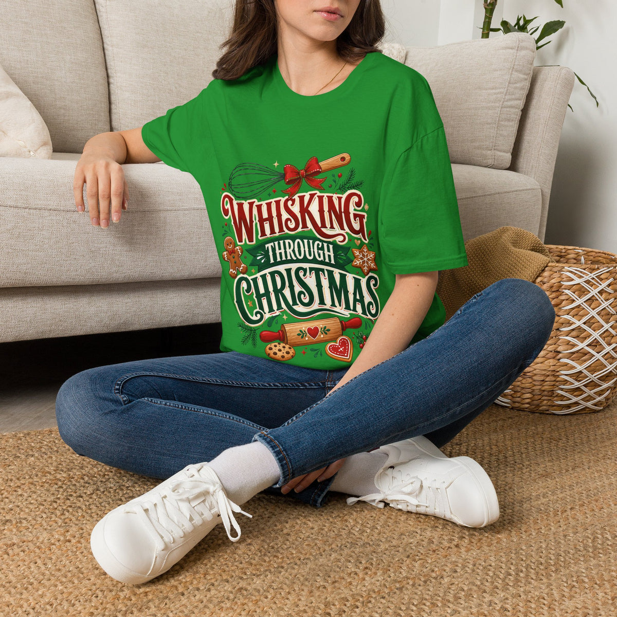 Christmas Baking T‑Shirt — "Whisking Through Christmas" Holiday Tee