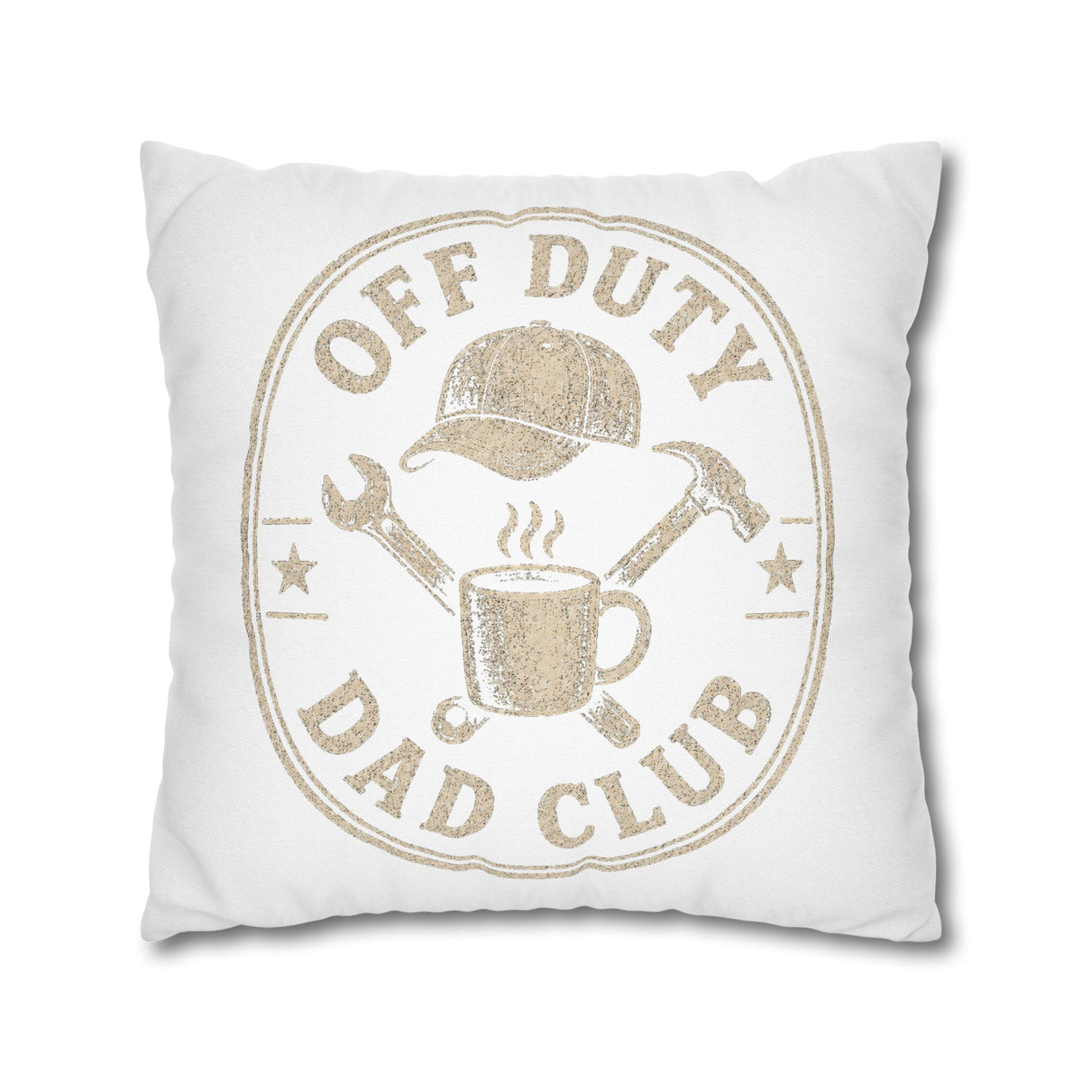 Off Duty Dad Club Pillowcase — Decorative Throw Pillow Cover for Father’s Day Milo Bailey Dog Dad Mom
