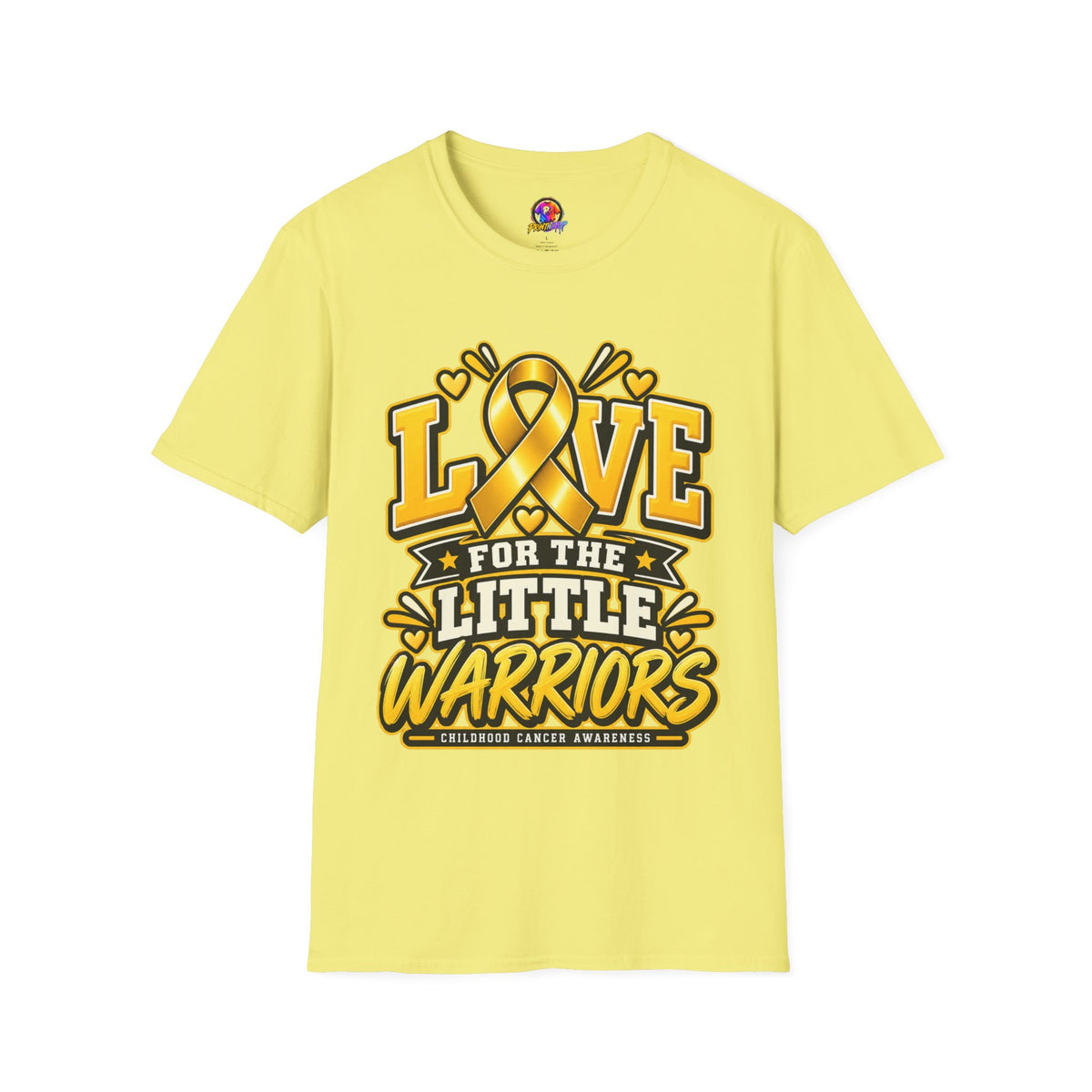 Childhood Cancer Awareness T-Shirt — "Love for the Little Warriors" Yellow Ribbon