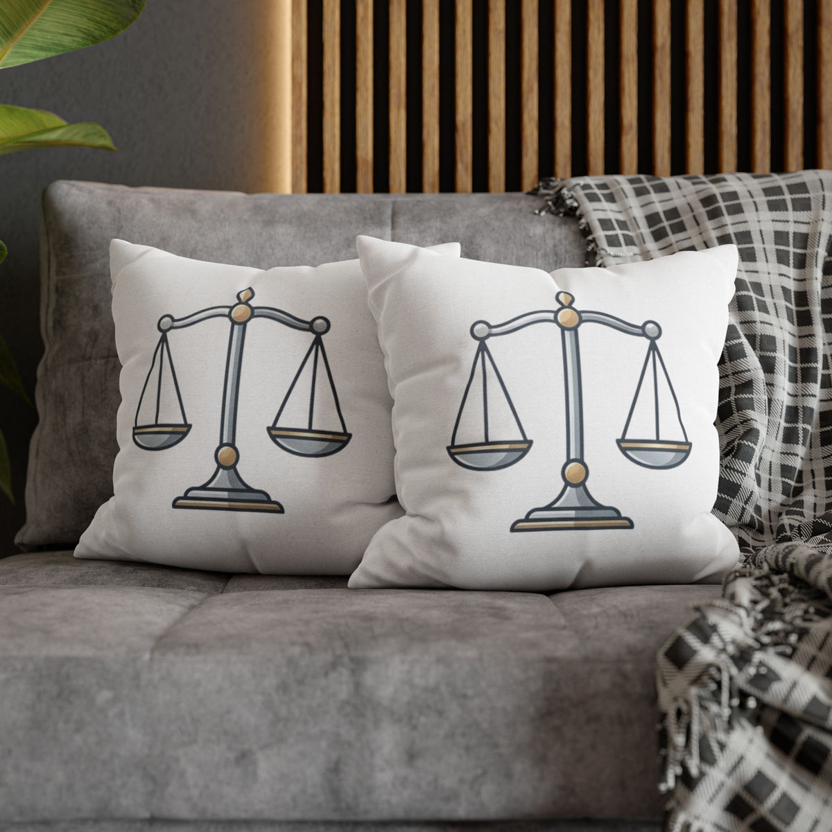 Libra Scales Decorative Pillowcase — Zodiac Balance Throw Pillow Cover