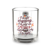 Aries Glass Mug — "I'm Not Arguing, I'm Just an Aries" 10oz Astrology Coffee Cup