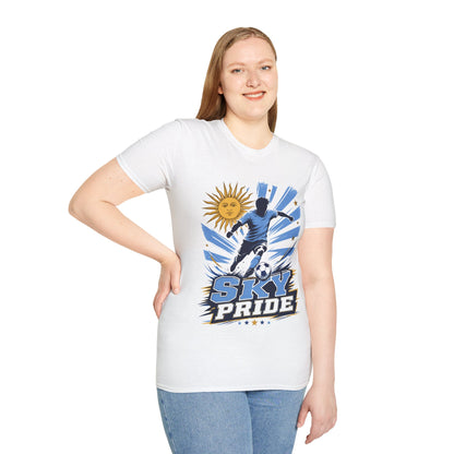 Uruguay Soccer Sky Pride T-Shirt — Argentina Sun Football Graphic Tee