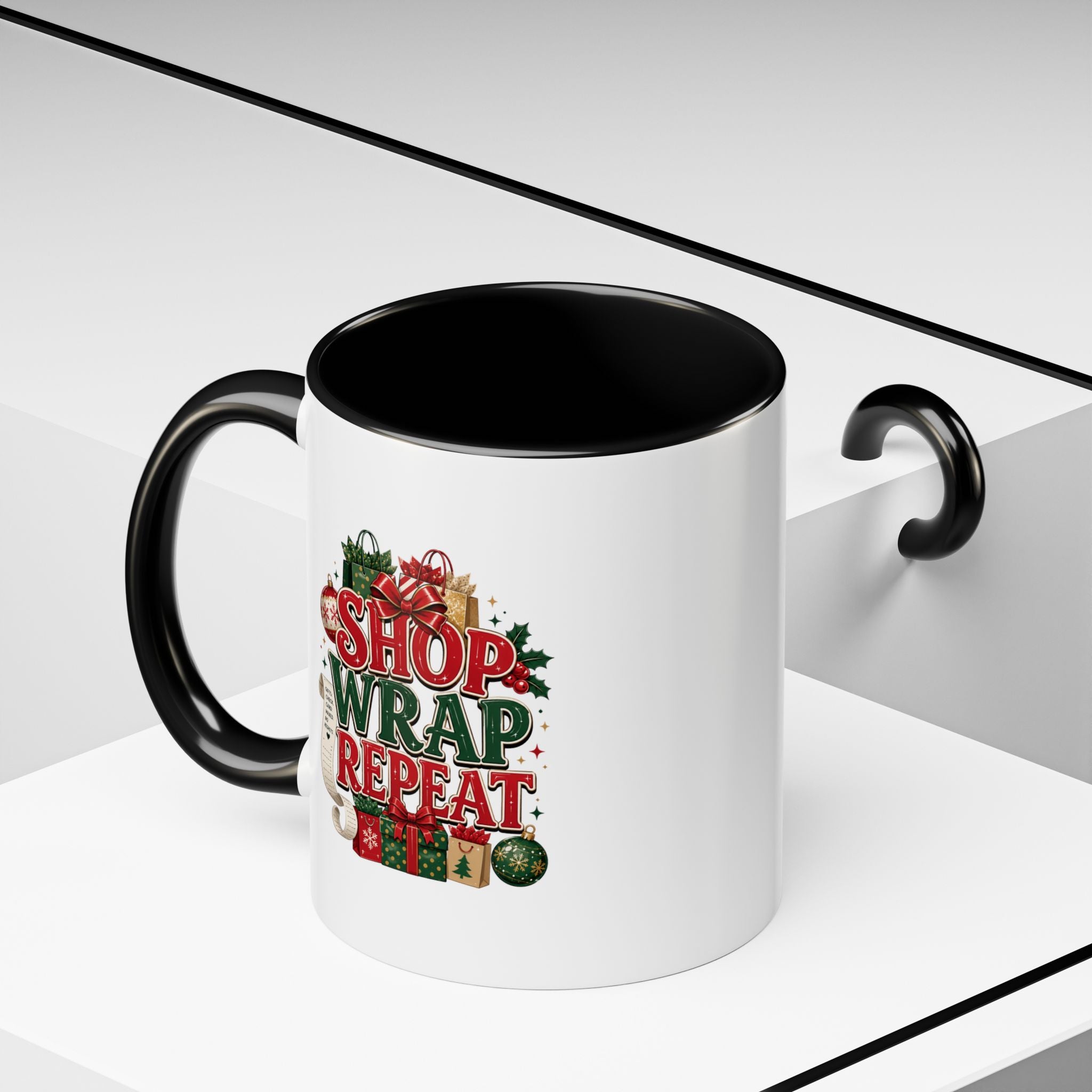 Shop Wrap Repeat Christmas Accent Coffee Mug