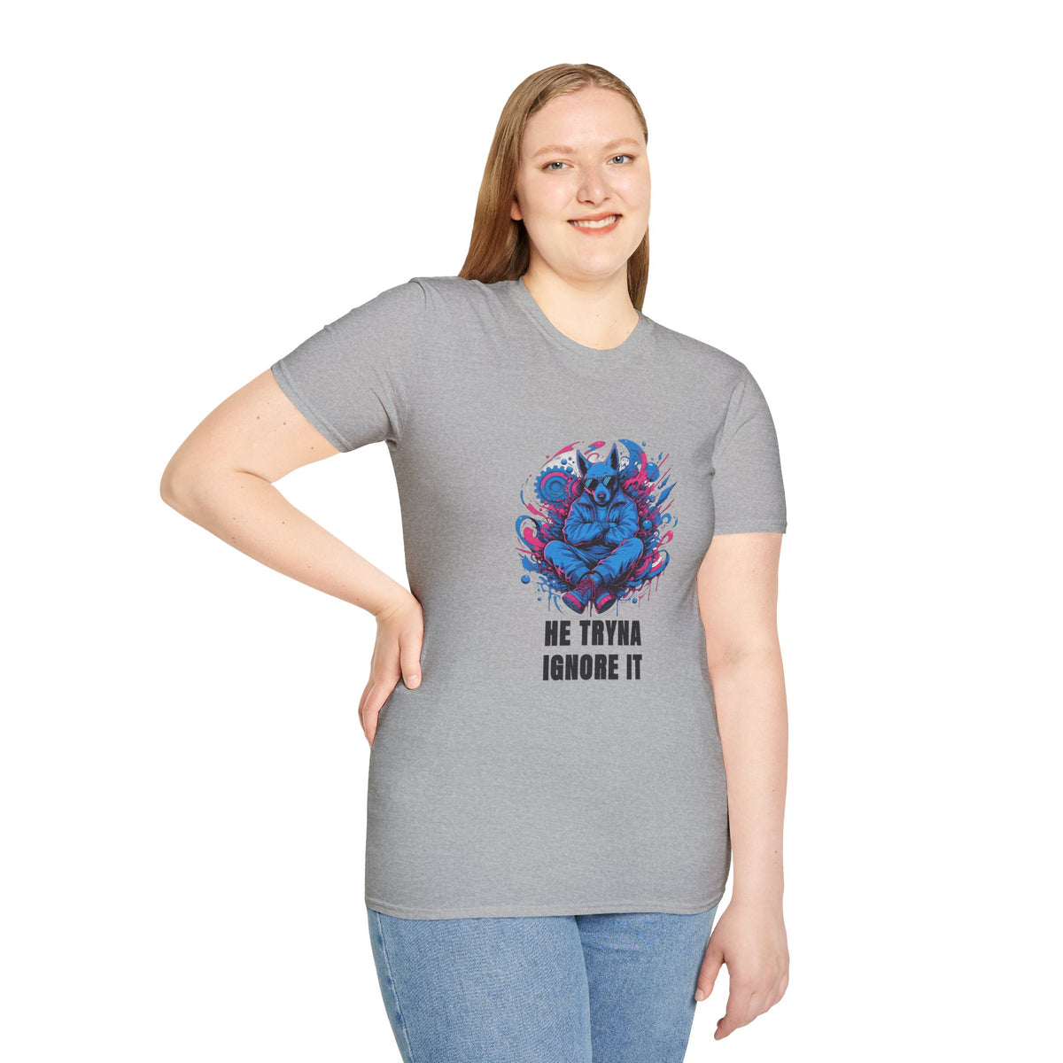 Mystic Wolf T-Shirt — "He Tryna Ignore It" Graphic Tee - Trending Now - August 2026
