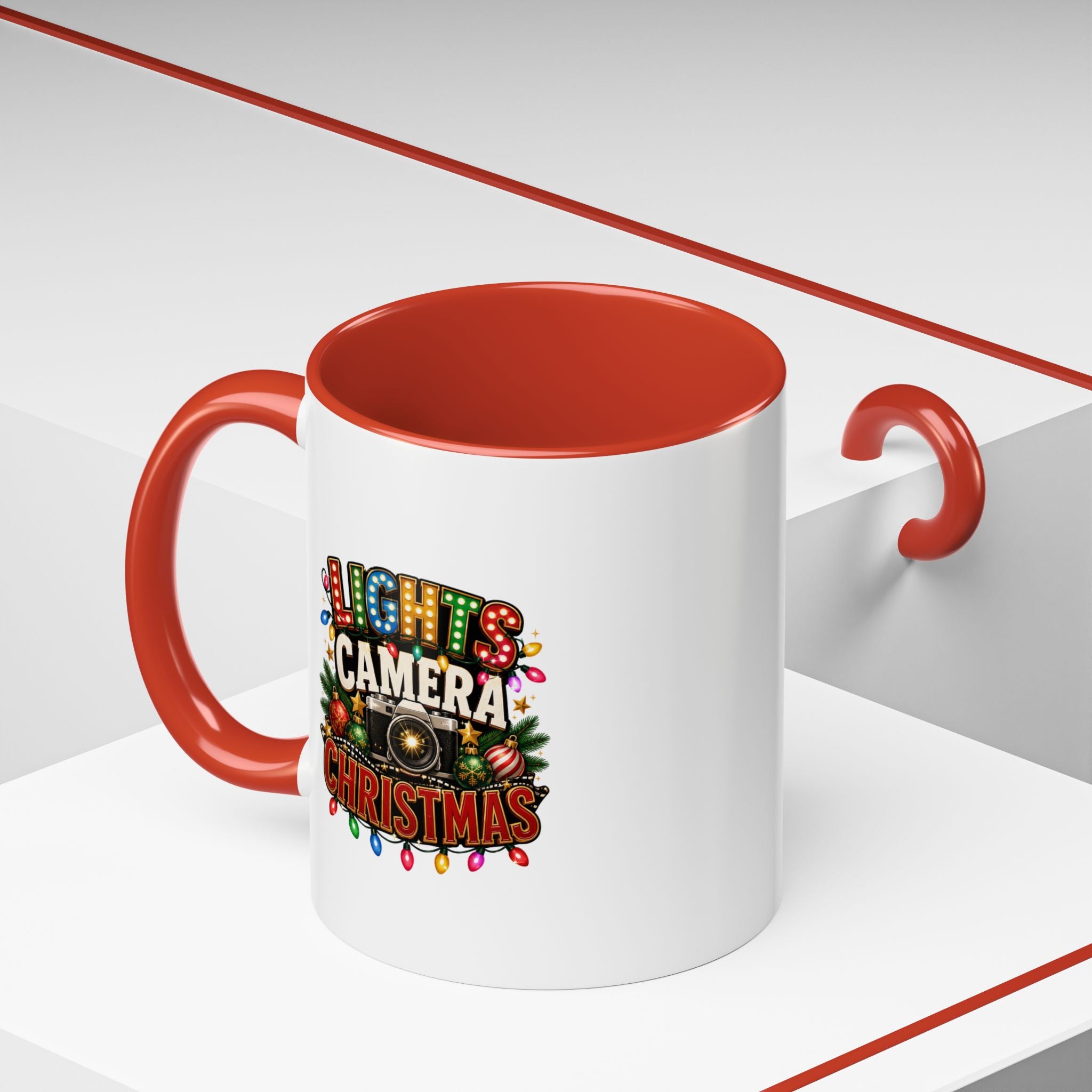 Accent Coffee Mug Lights Camera Christmas