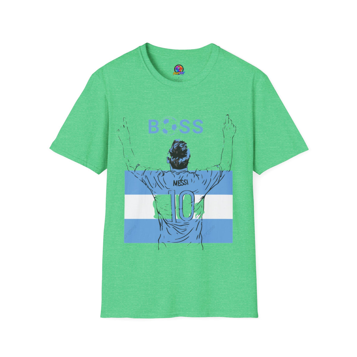 Soccer Boss T‑Shirt — 'BOSS' Striped Football Player Graphic Tee