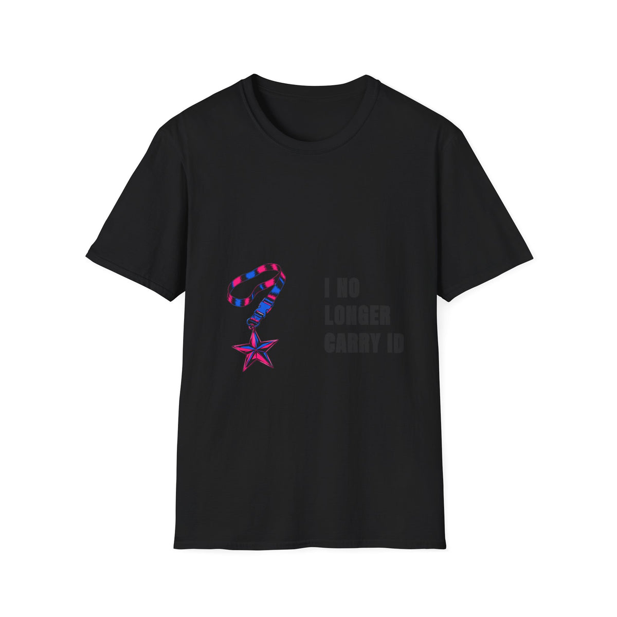 Star Medal I No Longer Carry ID Sassy Statement White Graphic Tee - Trending Now - September 2026
