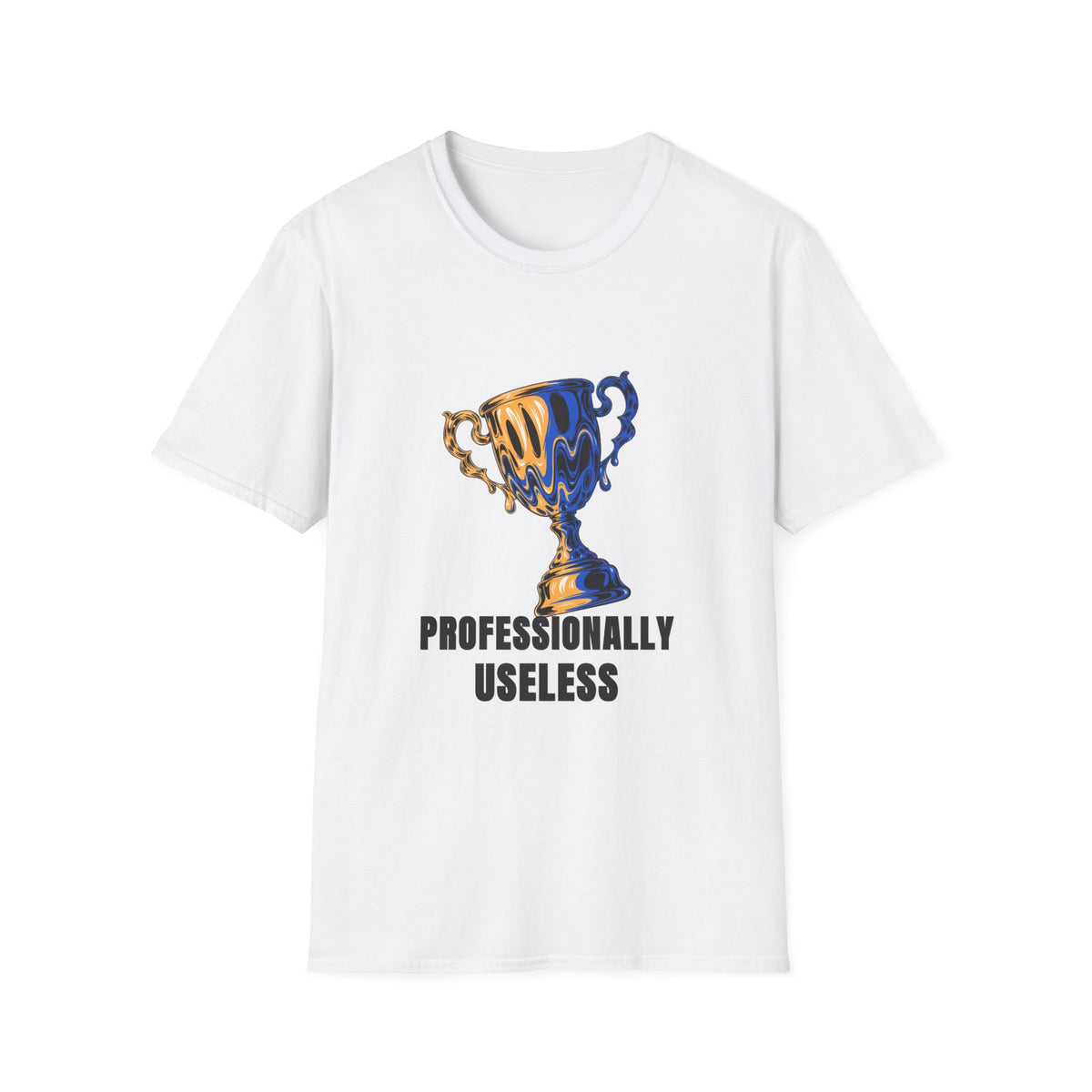 Professionally Useless T-Shirt — Retro Melting Trophy Graphic Tee - Trending Now - August 2026