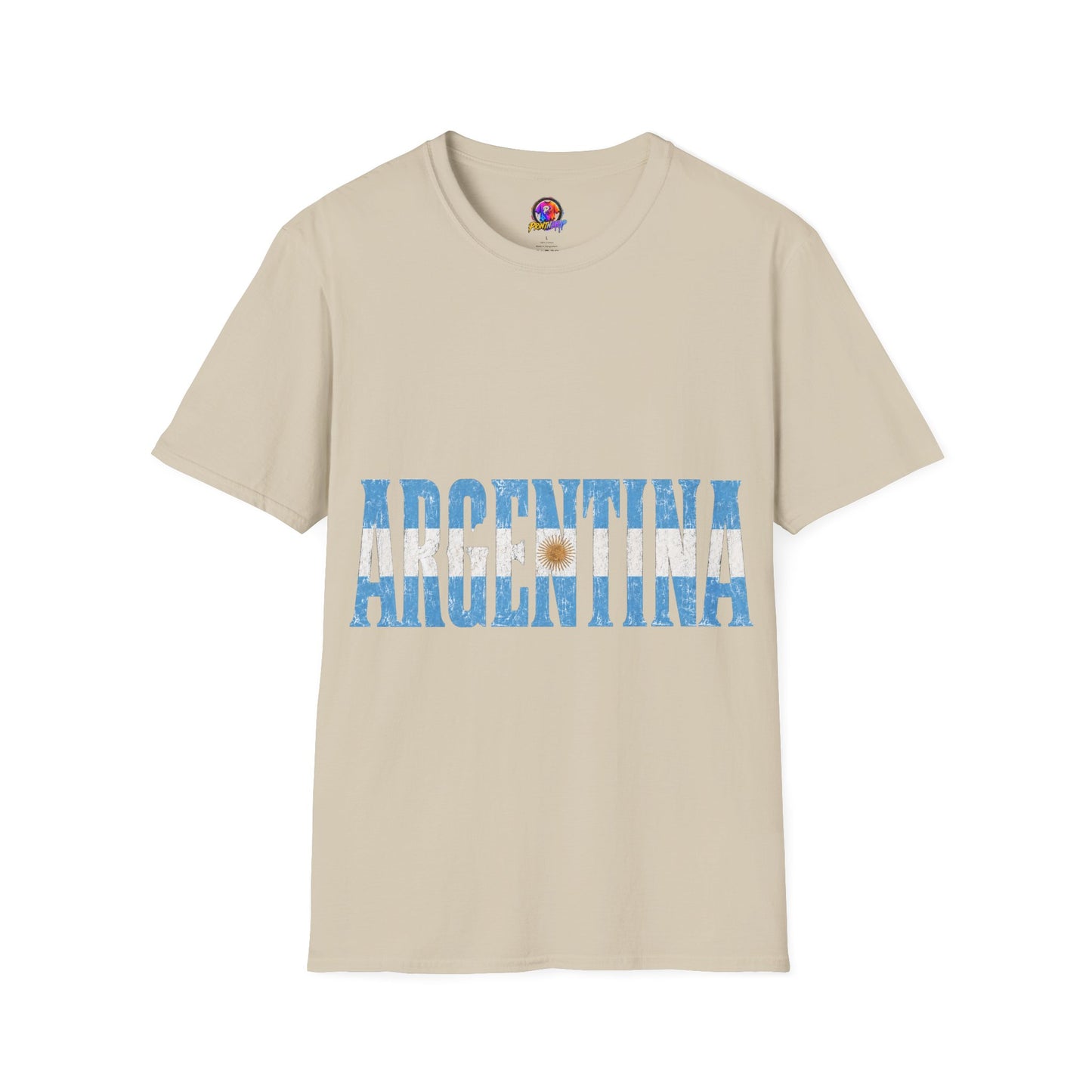 Argentina Beach Vibes T-Shirt — Distressed Blue "ARGENTINA" Graphic