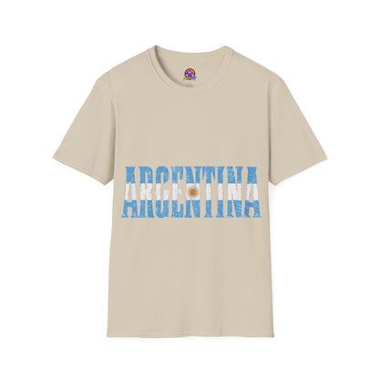 Argentina Beach Vibes T-Shirt — Distressed Blue "ARGENTINA" Graphic