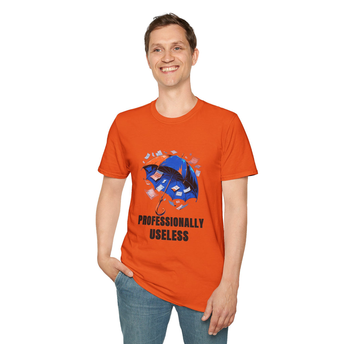 Professionally Useless T-Shirt — Illustrated Umbrella Graphic - Trending Now - August 2026