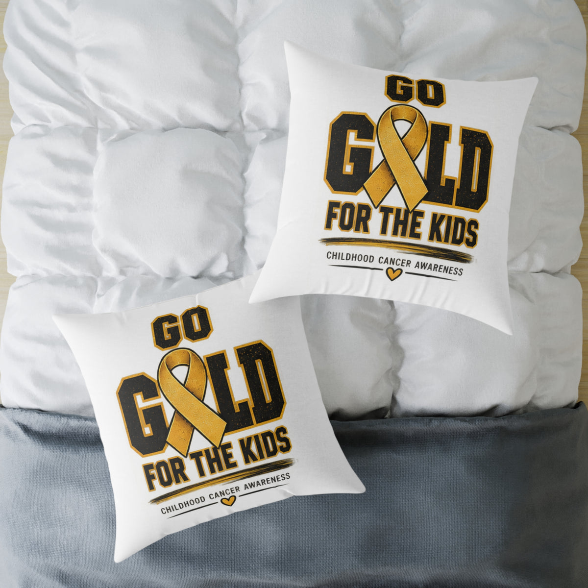 Go Gold for the Kids Childhood Cancer Awareness Pillow