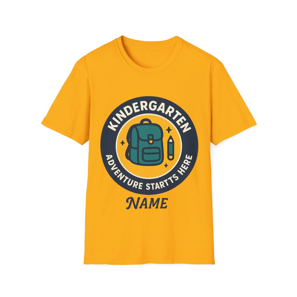 Kindergarten Teacher T‑Shirt – 'Kindergarten' Backpack Badge Design - Trending Now - August 2026