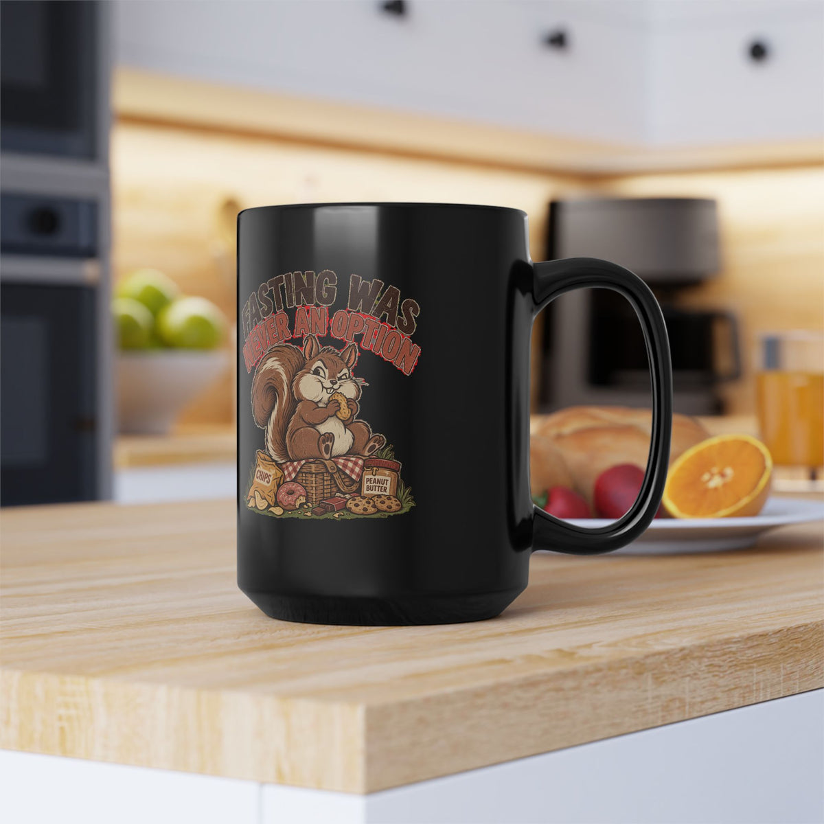 Squirrel Coffee Mug - "Nuts-ing Was Never an Option" Funny Woodland Animal Mug (11oz/15oz)