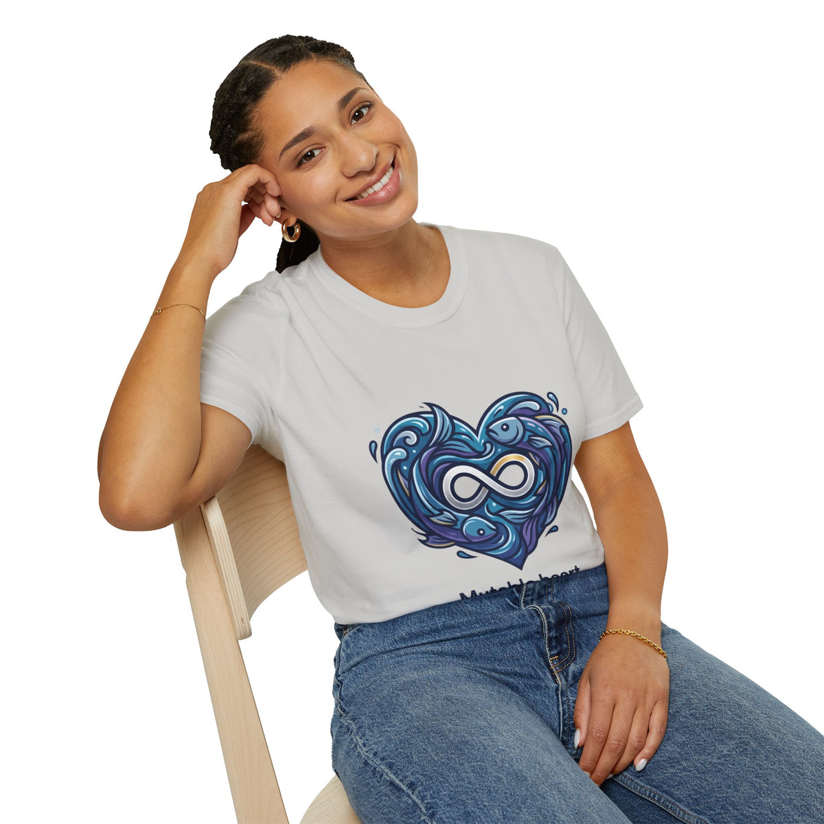 Pisces Infinity Heart T‑Shirt — Zodiac Ocean Love Tee