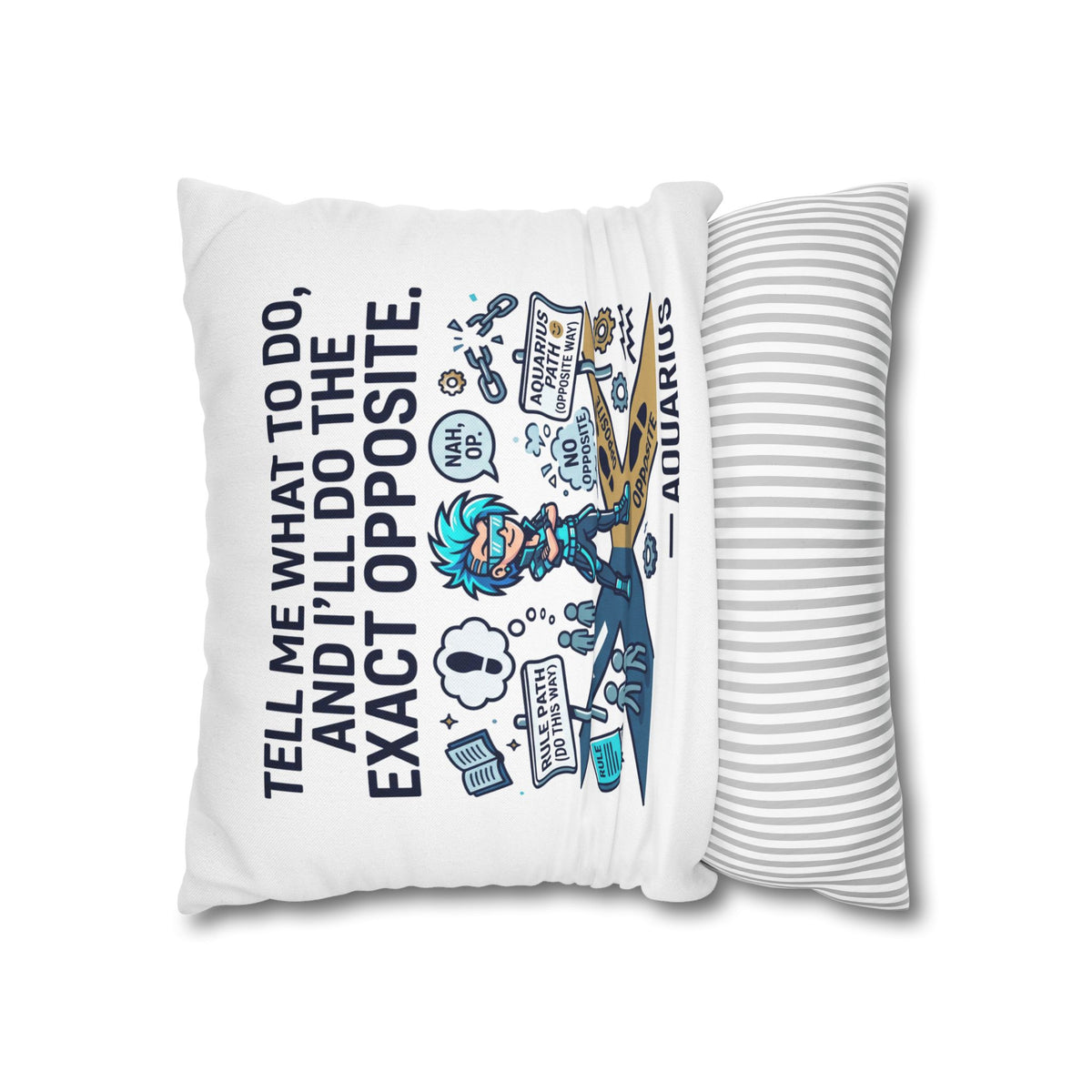 Aquarius Zodiac Spun Polyester Square Pillowcase