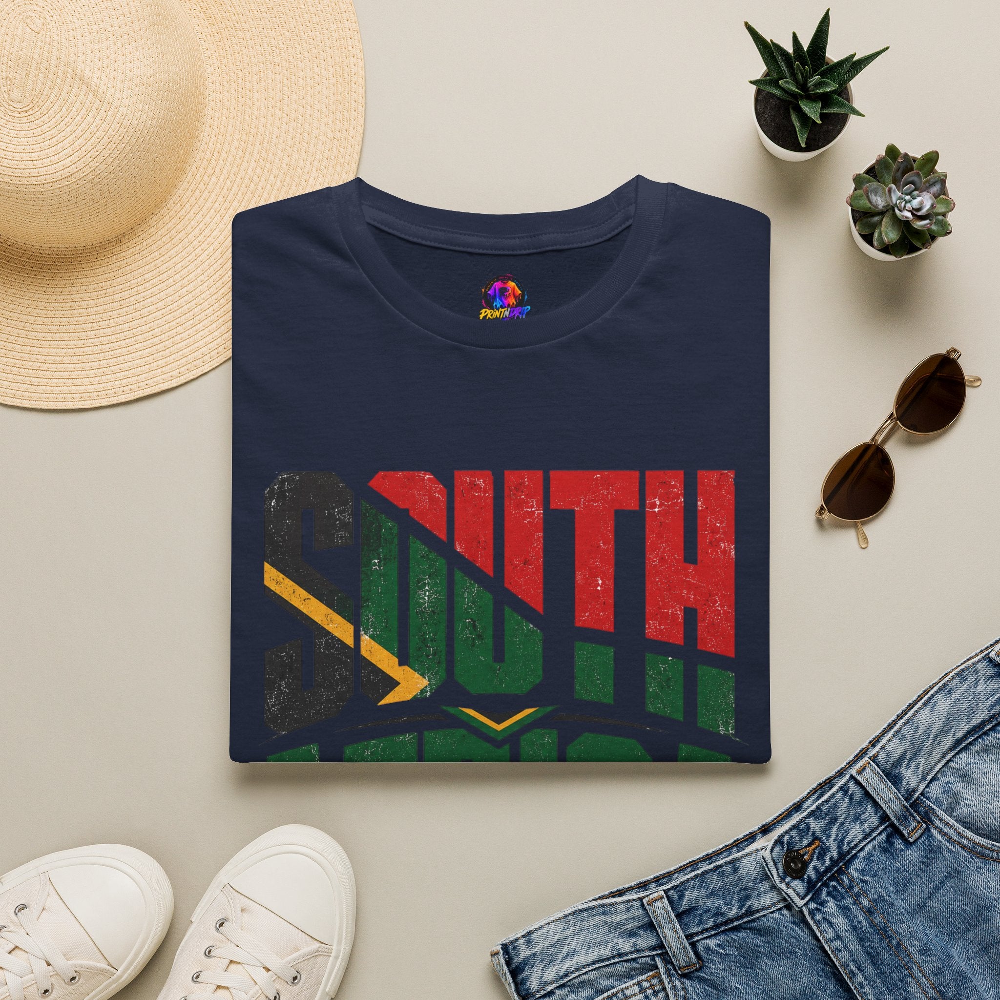 South Africa Soccer T-Shirt — Vintage Flag Football Fan Tee