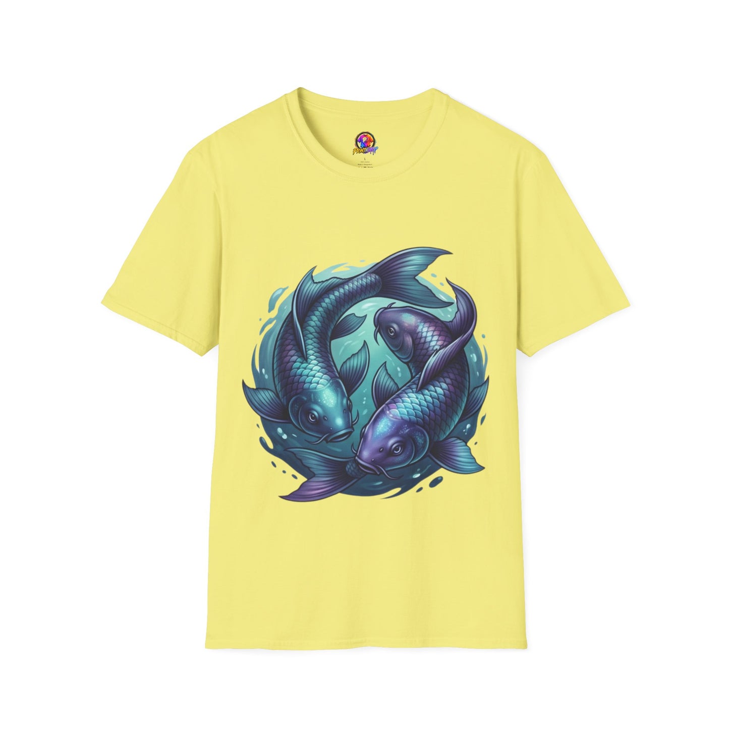 Koi Fish Circle T-Shirt — Artistic Yin Yang Aquatic Tee