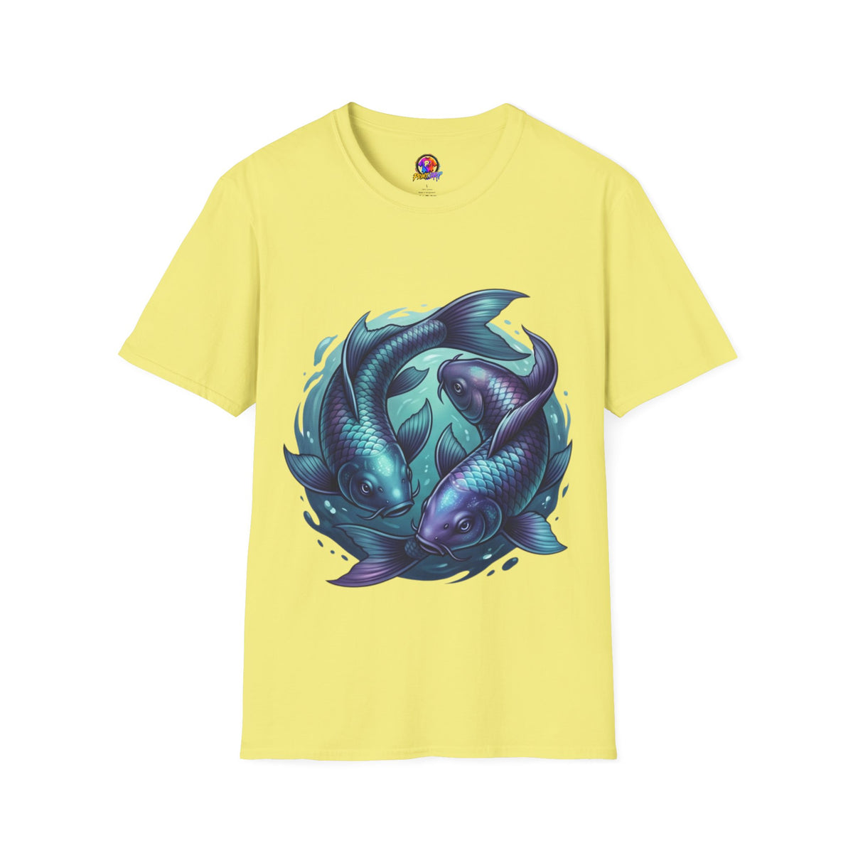 Koi Fish Circle T-Shirt — Artistic Yin Yang Aquatic Tee