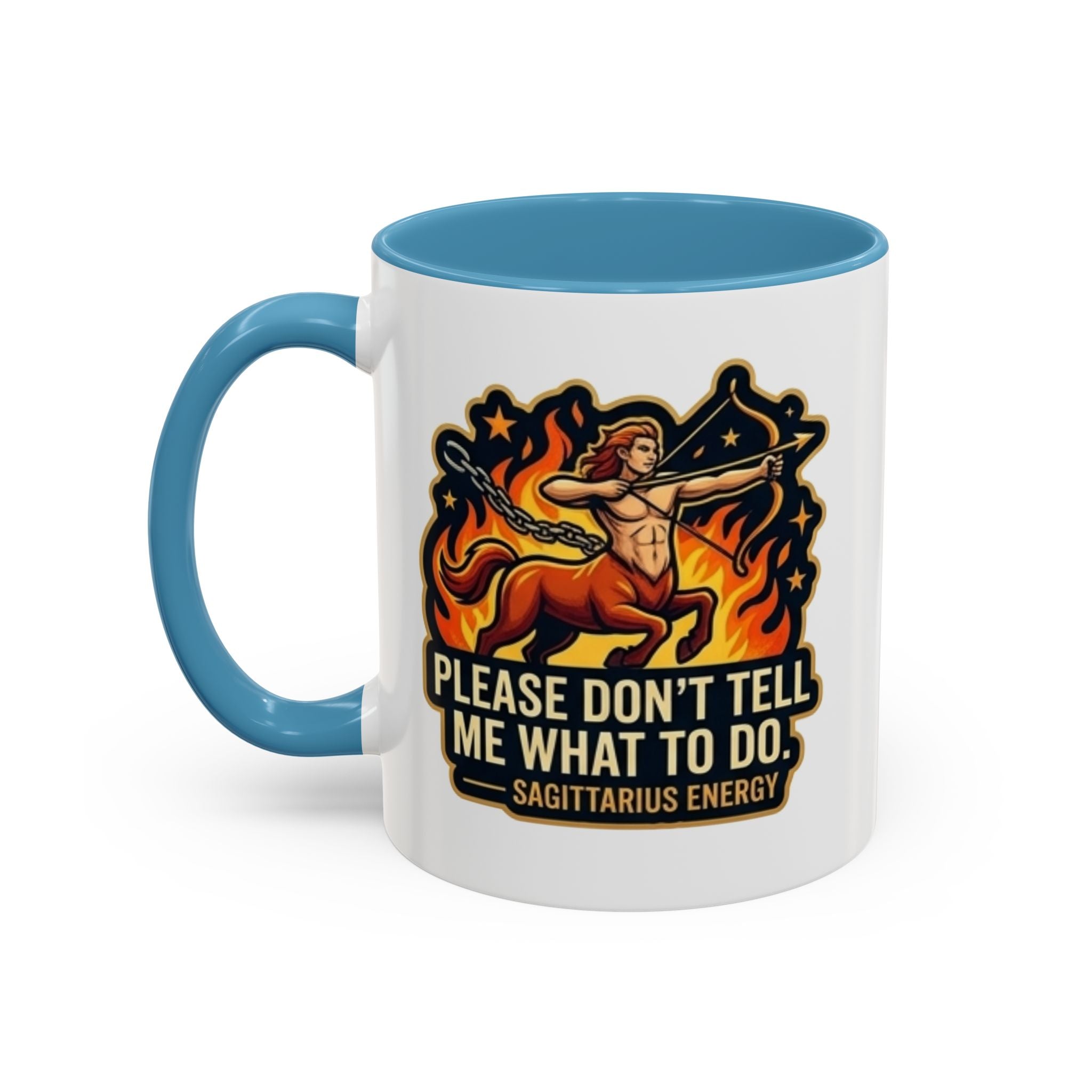 Sagittarius Coffee Mug — "Please Don't Tell Me What To Do" Zodiac Accent Mug (11/15oz)