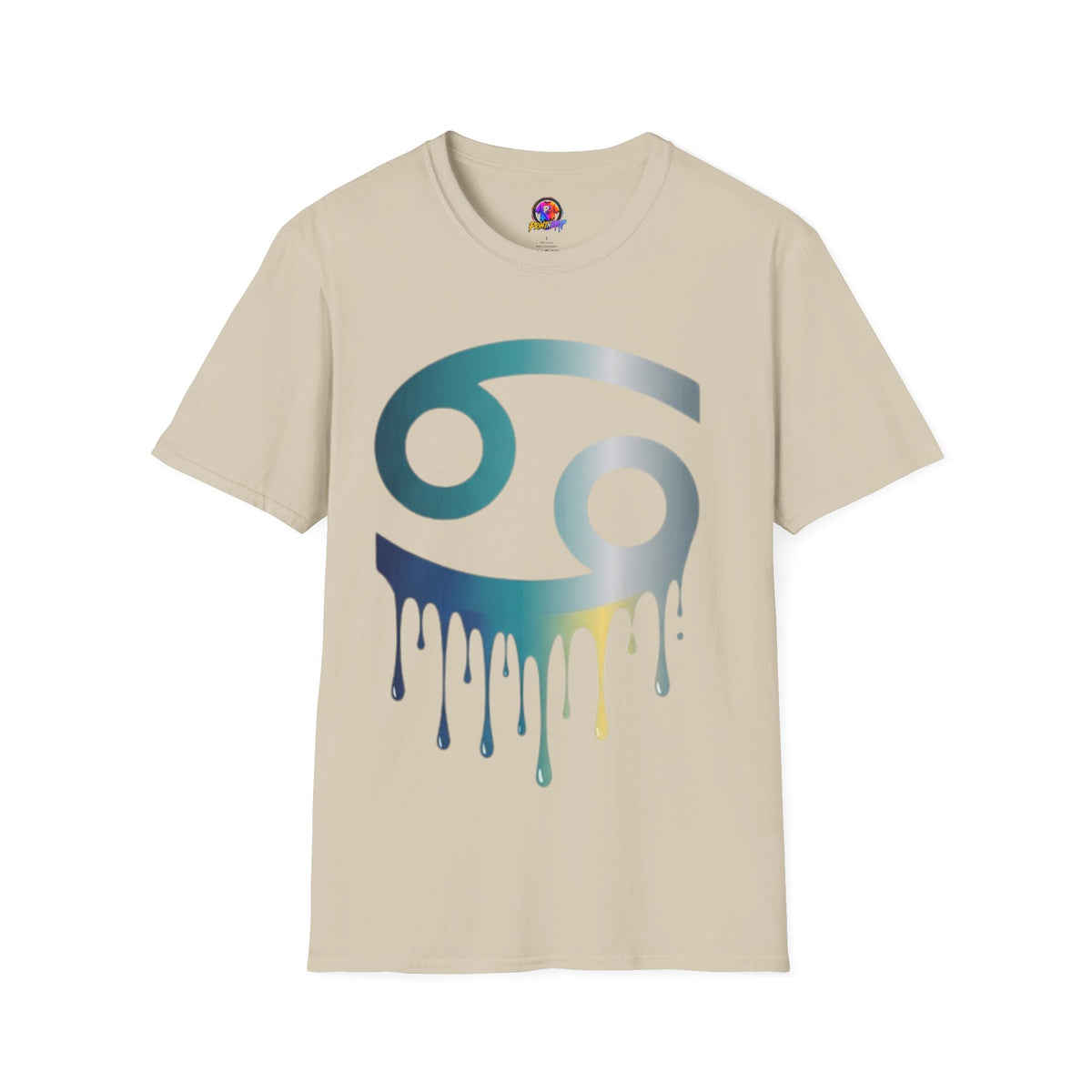 Cancer Zodiac T‑Shirt — Dripping Gradient Astrology Tee (Cancer Symbol)