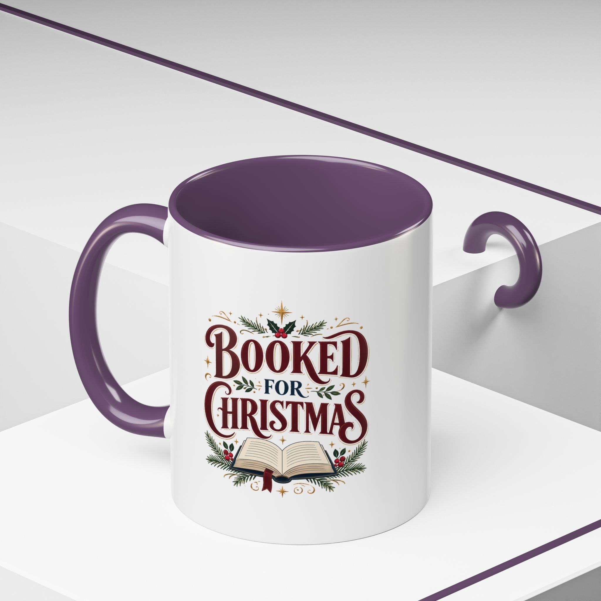 Christmas Booked for Christmas Coffee Mug — Holiday Book Lover Accent Mug