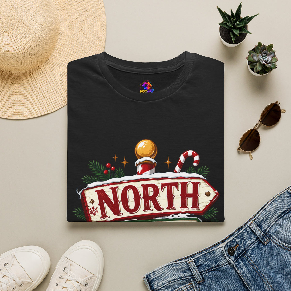 T-Shirt — North Pole Crew Christmas Holiday Graphic Tee