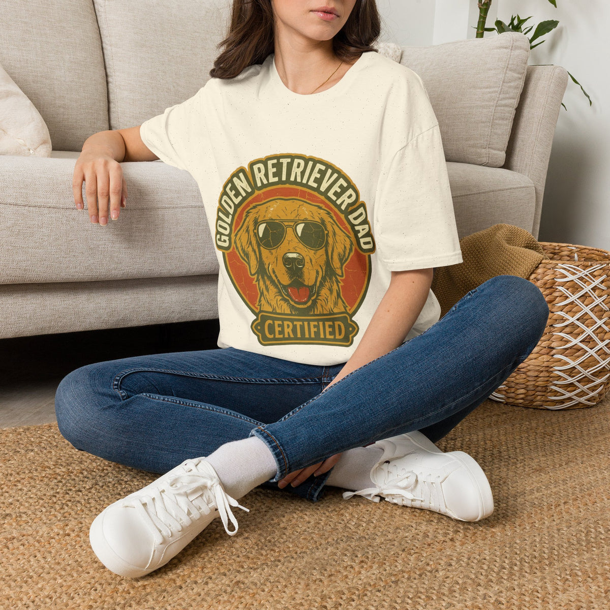 Golden Retriever Dad T-Shirt — Certified Retro Dog Dad Tee