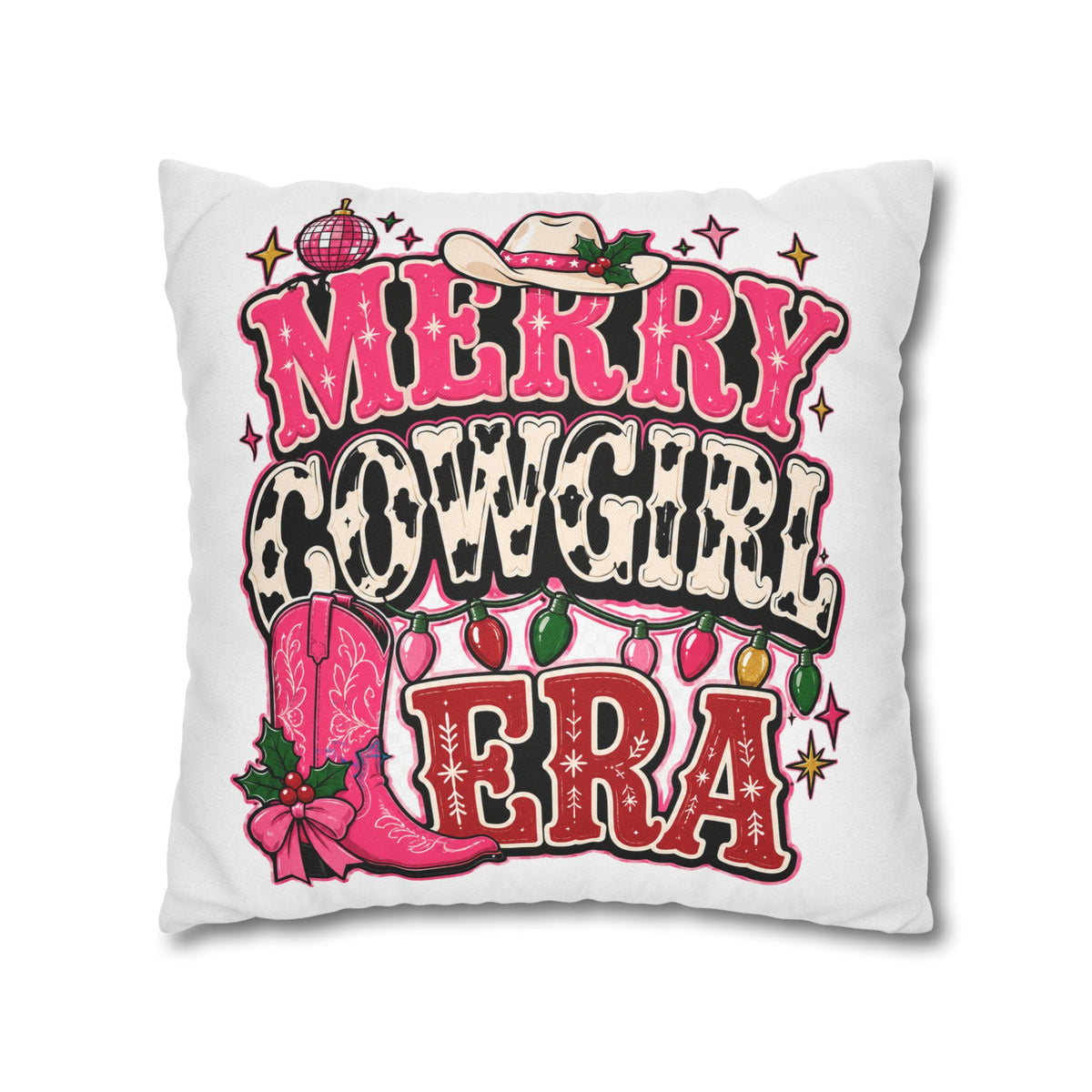Merry Cowgirl Christmas Pillowcase Modern Day Christmas