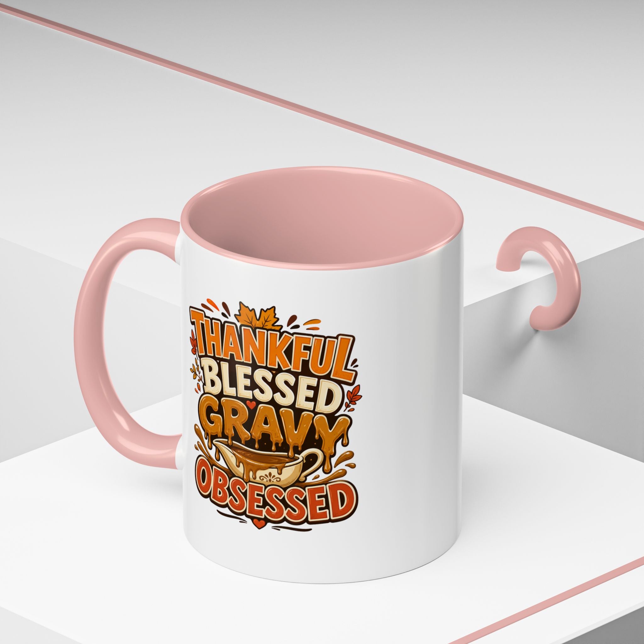 Thanksgiving Mug Coffee Mug — "Thankful Blessed Gravy Obsessed" Thanksgiving Accent Mug