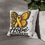 Hope Lives Here Childhood Cancer Awareness Pillowcase