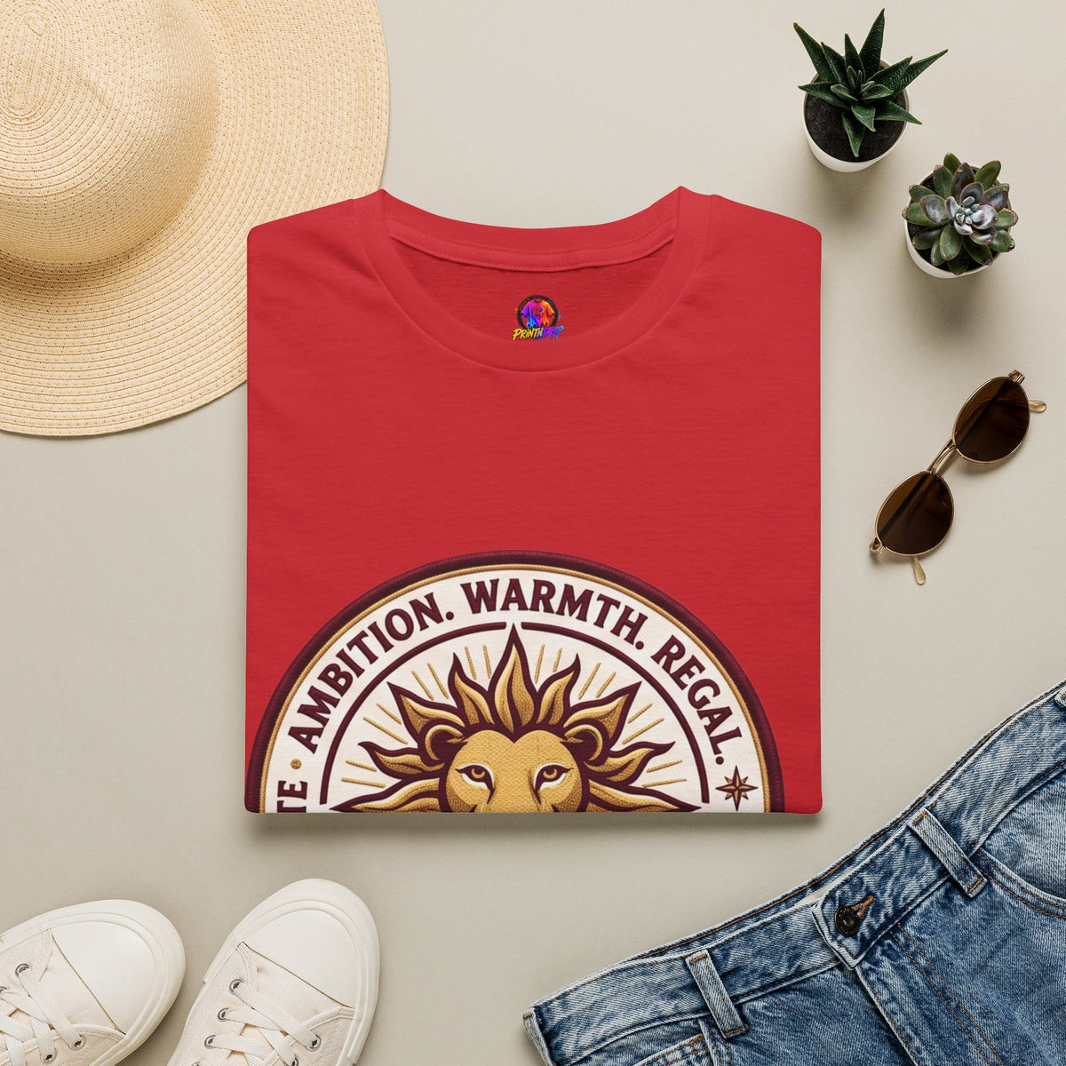 Leo Zodiac Lion T-Shirt — Ambition, Warmth & Regal Pride Graphic Tee