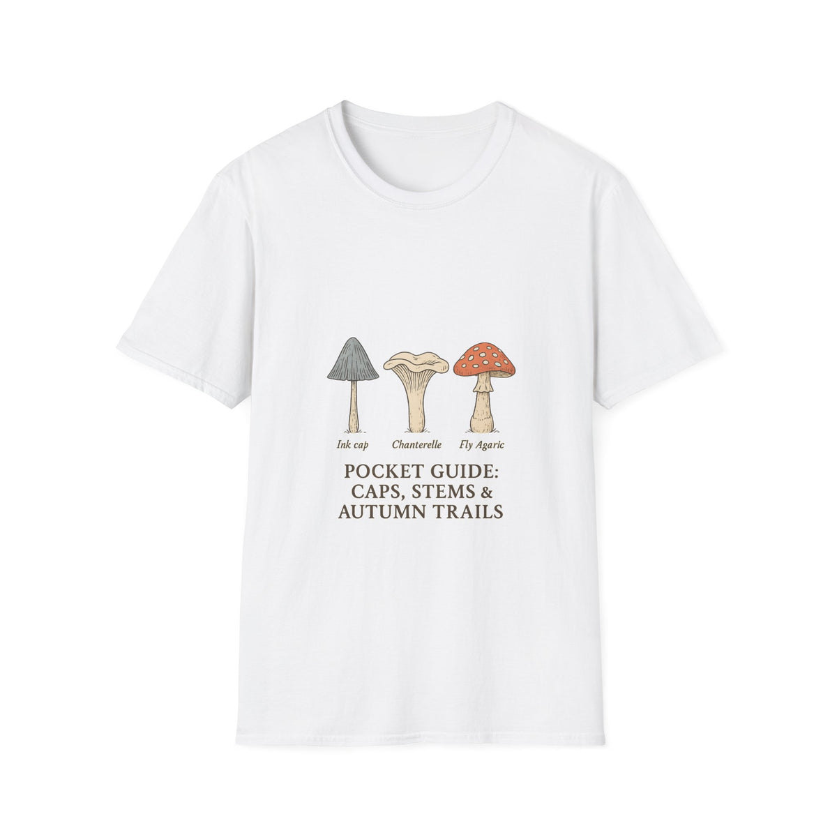 Mushroom Pocket Guide T‑Shirt — Cute Botanical Fungi Illustration - Trending Now - October 2026