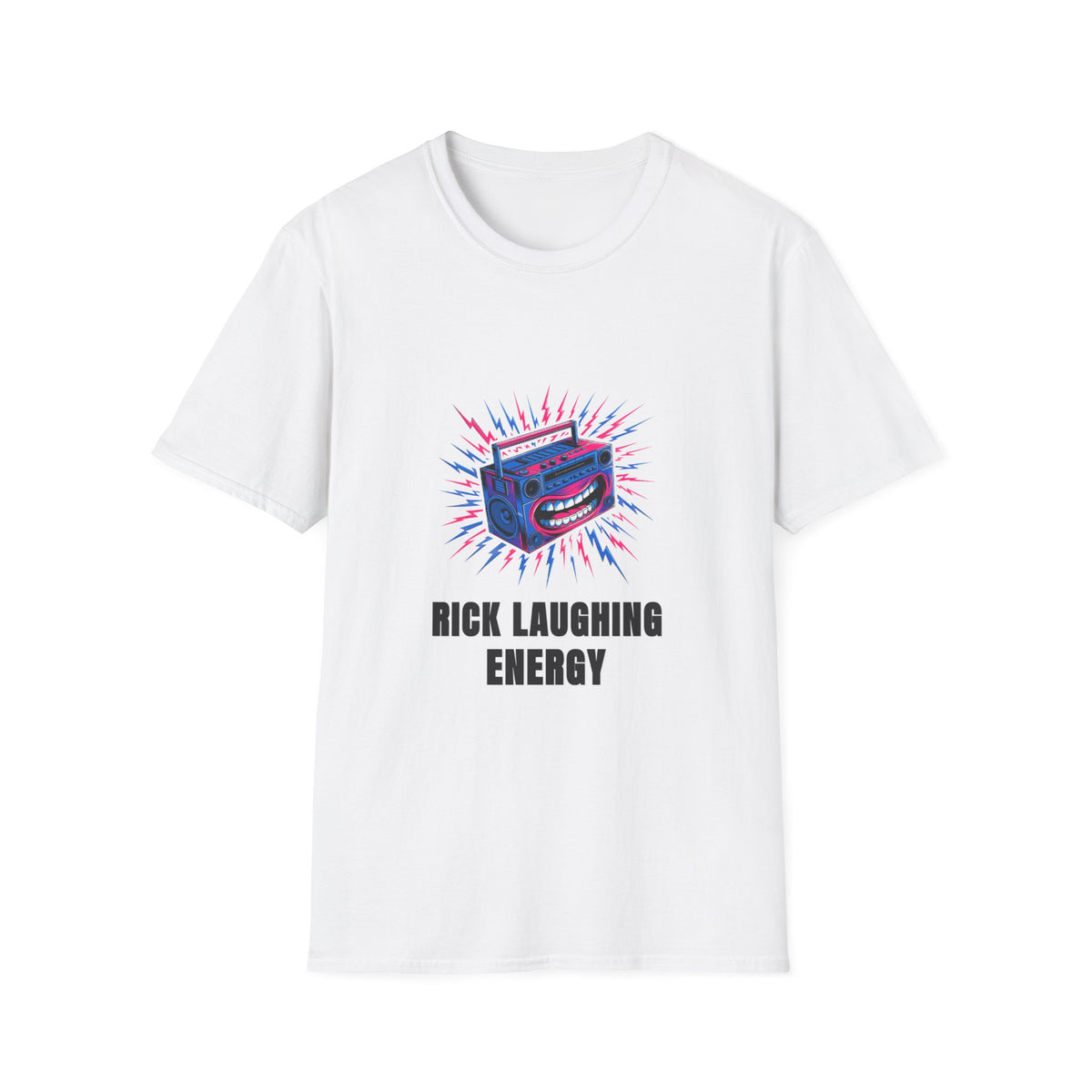 Rick Laughing Energy T-Shirt — Funny Retro Boombox Graphic Tee - Trending Now - August 2026