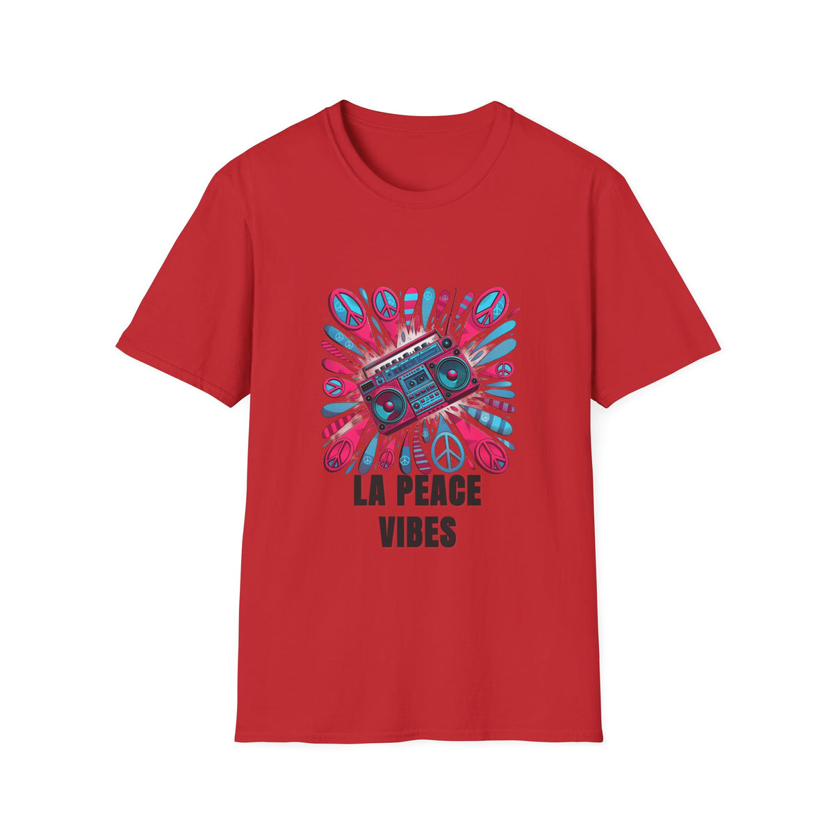 La Peace Vibes T-Shirt — Retro Boombox Peace Sign Graphic Tee - Trending Now - August 2026
