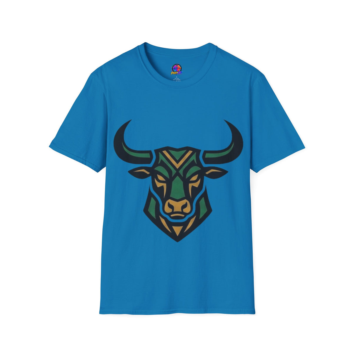 Bull Head Graphic T-Shirt — Tribal Geometric Rodeo Tee