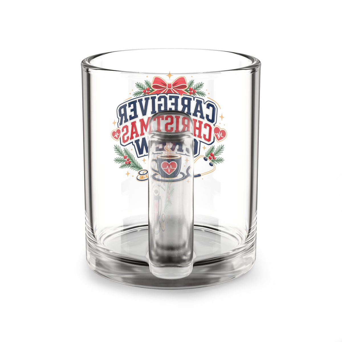Modern Day Christmas Glass Mug  10oz Caregiver Christmas Crew Glass Mug — 10oz Holiday Nurse & Healthcare Gift