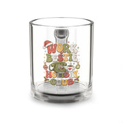 Modern Day Christmas Glass Mug  10oz Glass Mug — "Work Bestie Holiday Club" Festive Coffee Cup (10oz)