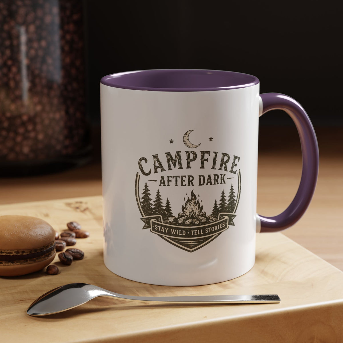Milo Bailey Dog Dad Mom Campfire Coffee Mug – “Campfire After Dark” Rustic Camping  Accent Mug