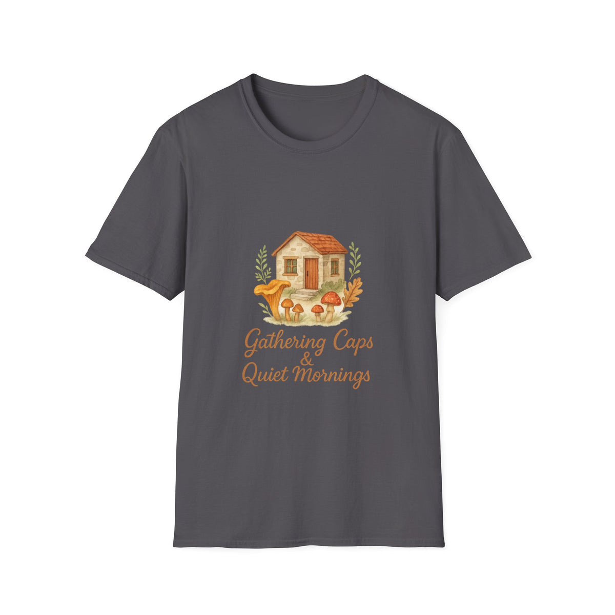 Cozy Cottage Graphic T-Shirt — 'Gathering Days, Quiet Mornings' - Trending Now - October 2026