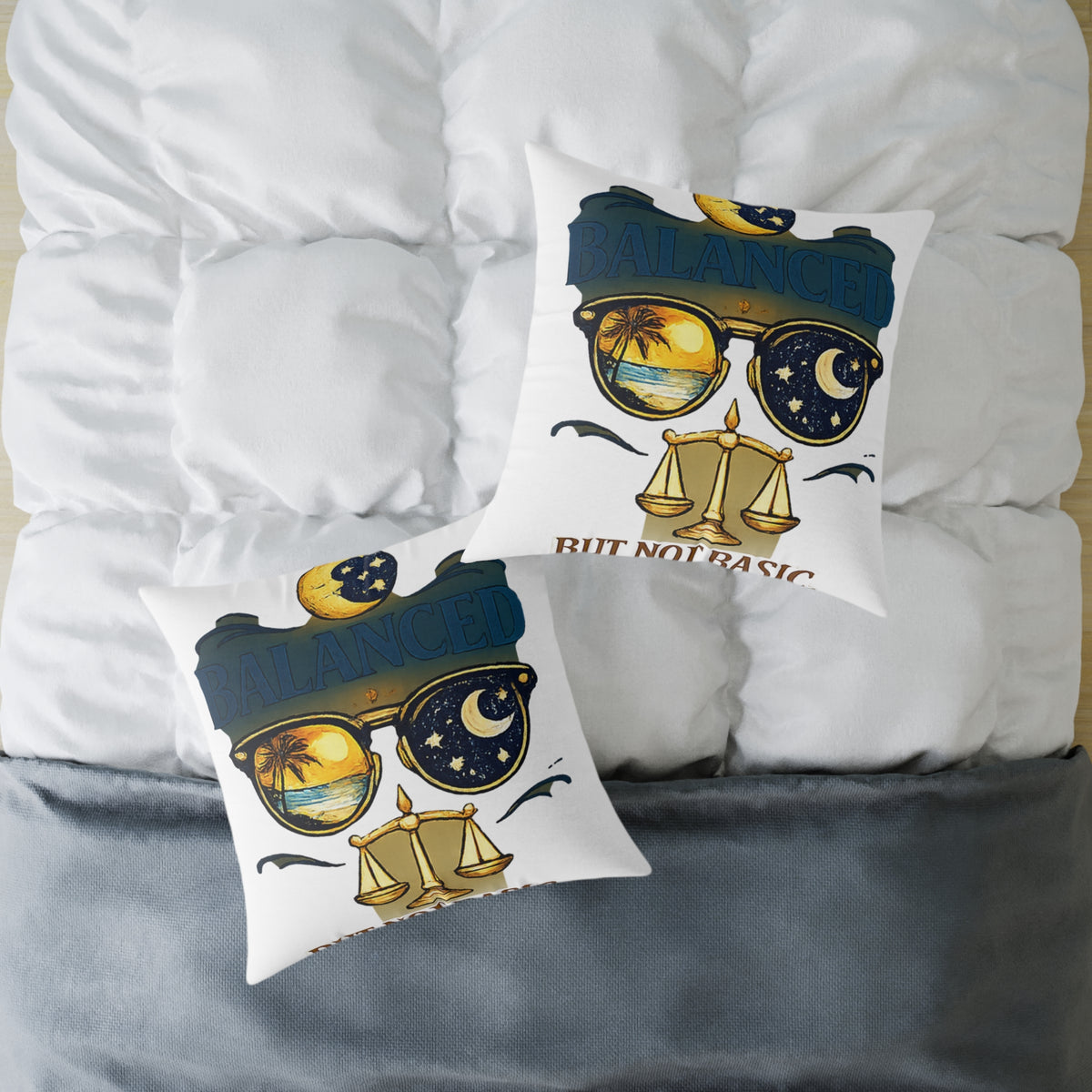 Libra Zodiac Balance But Not Basic Square Poly Canvas Pillow