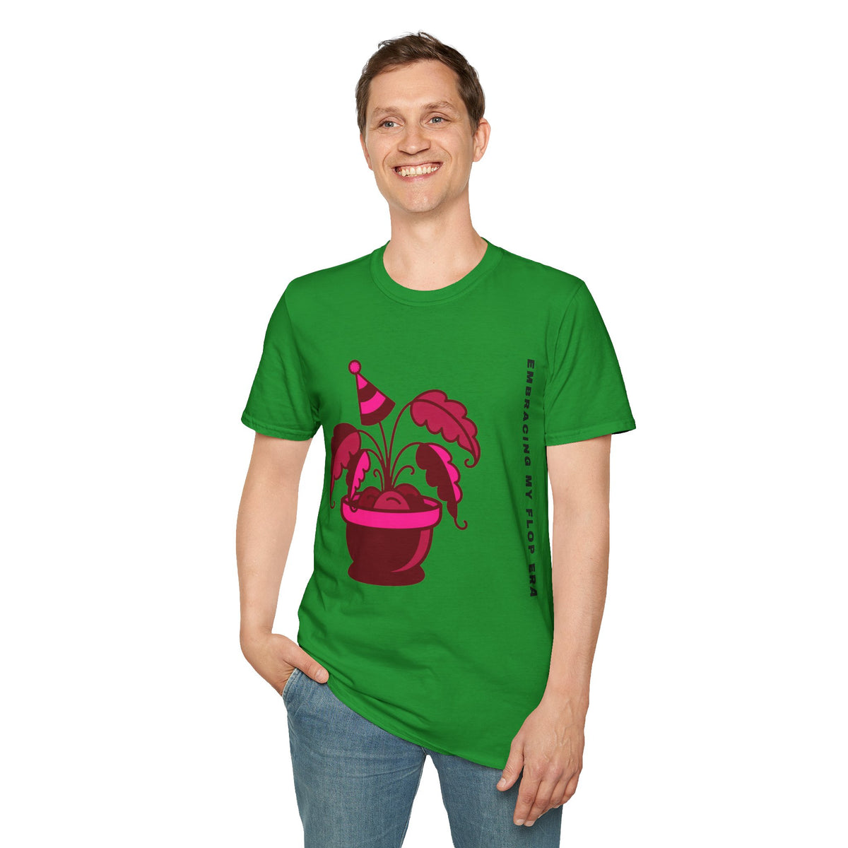Plant Party T-Shirt — "Embracing" Pink Potted Plant Graphic - Trending Now - September 2026
