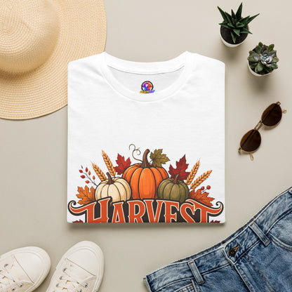 Harvest Blessings T-Shirt — Fall Pumpkin Harvest Graphic Tee for Thanksgiving