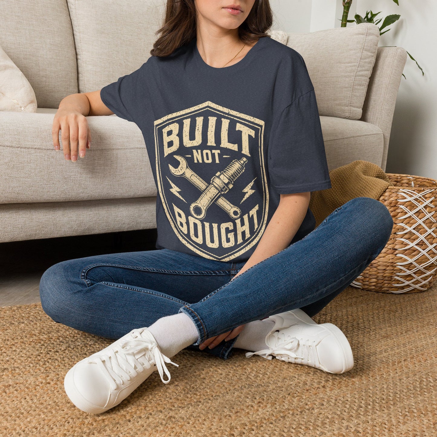 Built Not Bought T-Shirt — Vintage Mechanic Auto Repair Tee