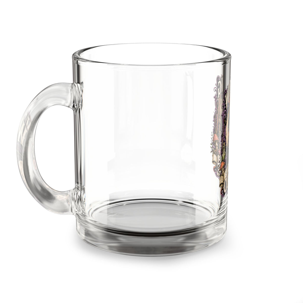 Halloween Glass Mug 10 oz  Glass Mug — "Witching Hour Starts After Coffee" Halloween Witch Coffee Cup